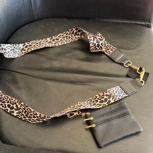 Leopard Print Strap with Black Pouch